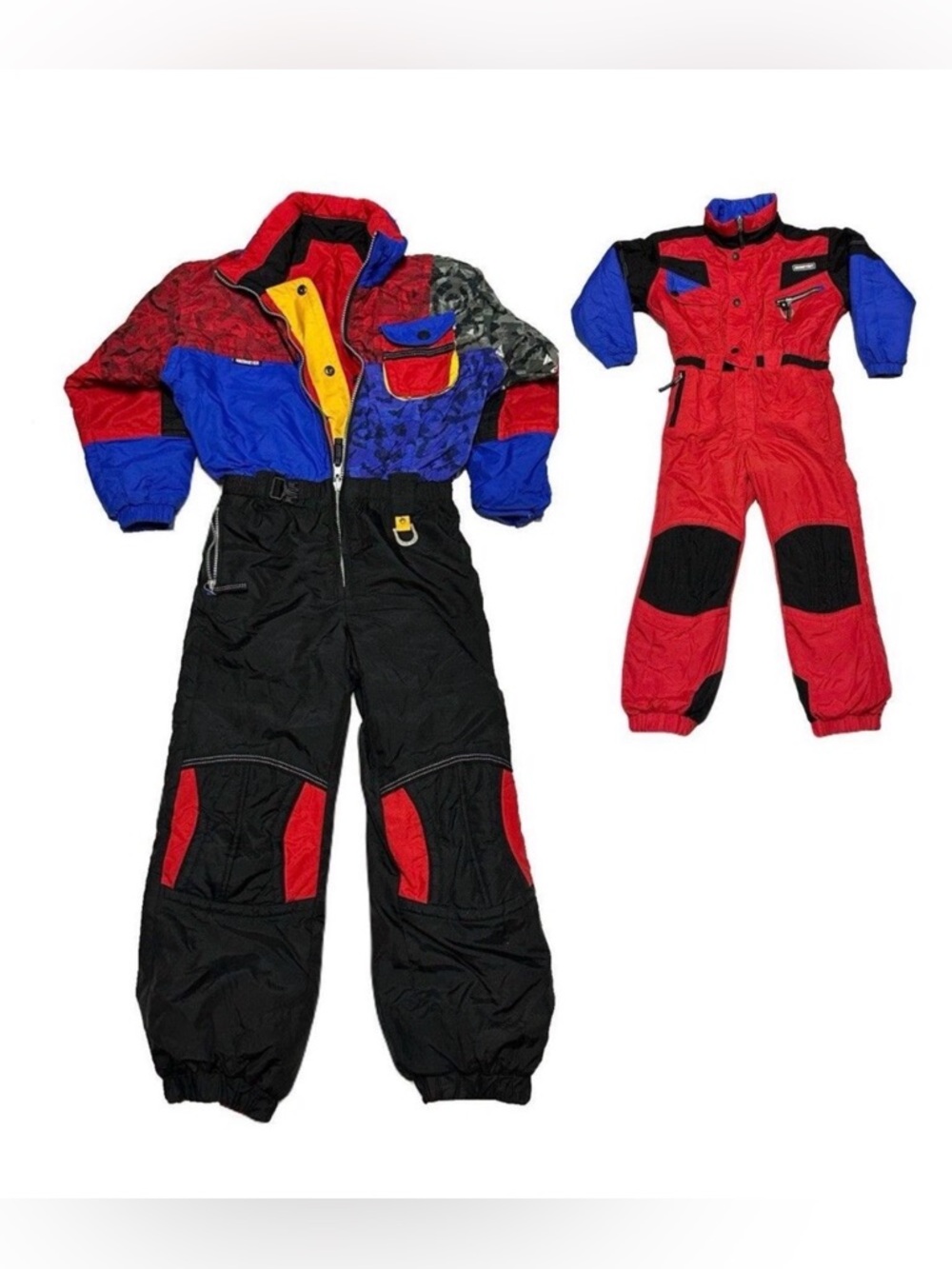 80s Vintage Obermeyer Kids Size 7 Retro One Piece Reversible Snowsuit Snow Bib